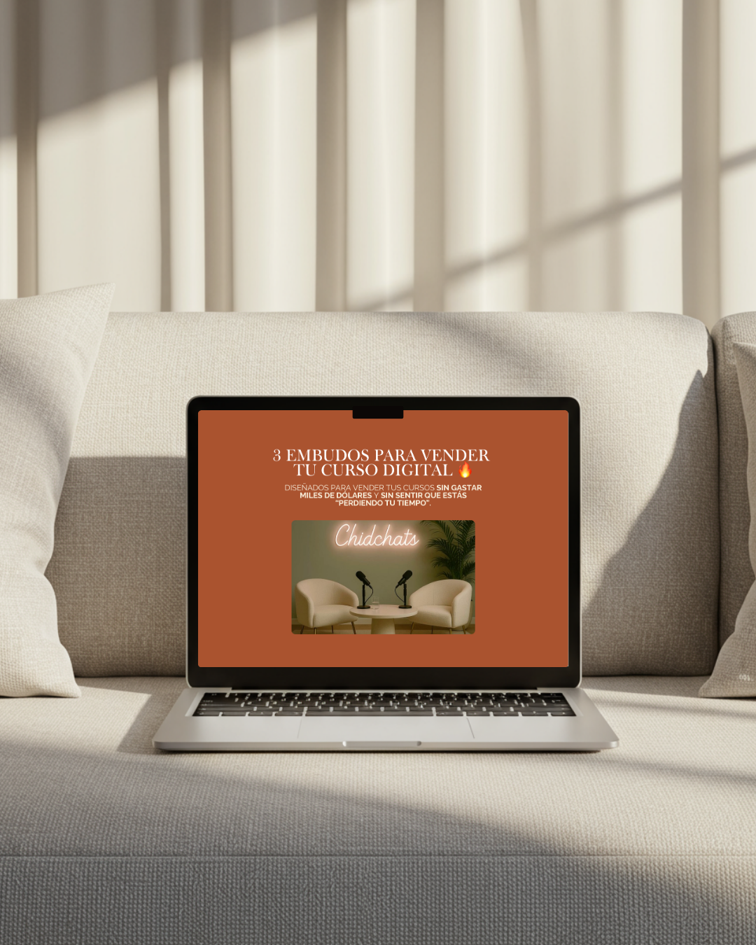 Beige Minimal Website Launch Laptop Mockup Instagram Post
